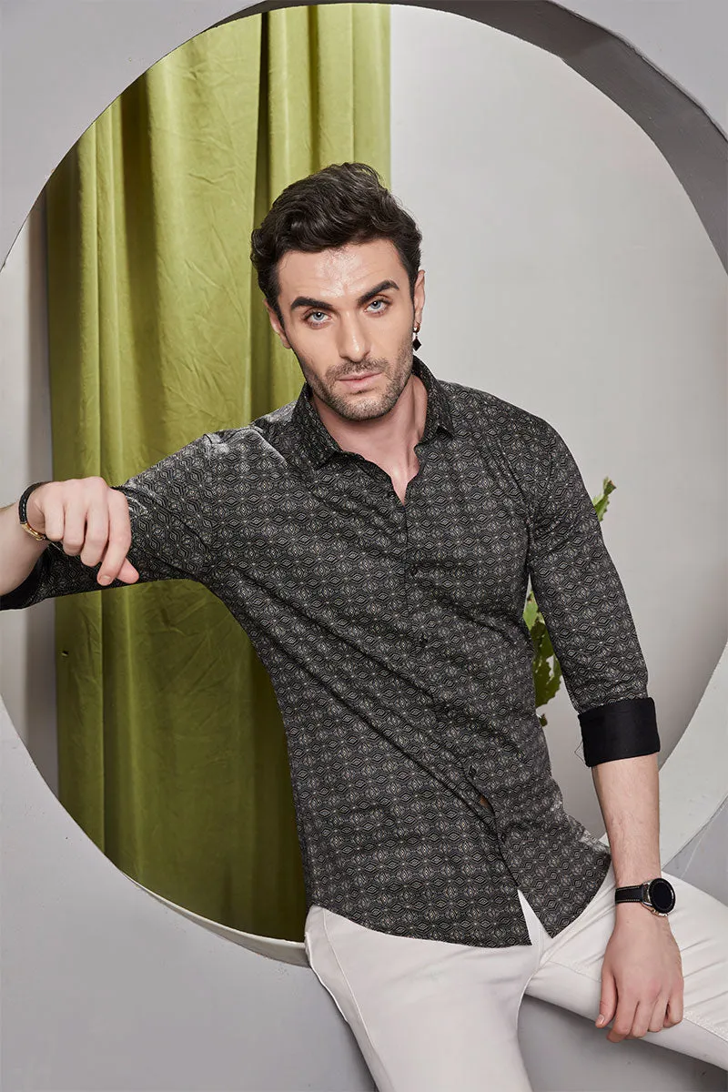 Jakob Brown Geometric Printed Shirt