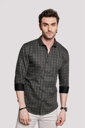 Jakob Brown Geometric Printed Shirt