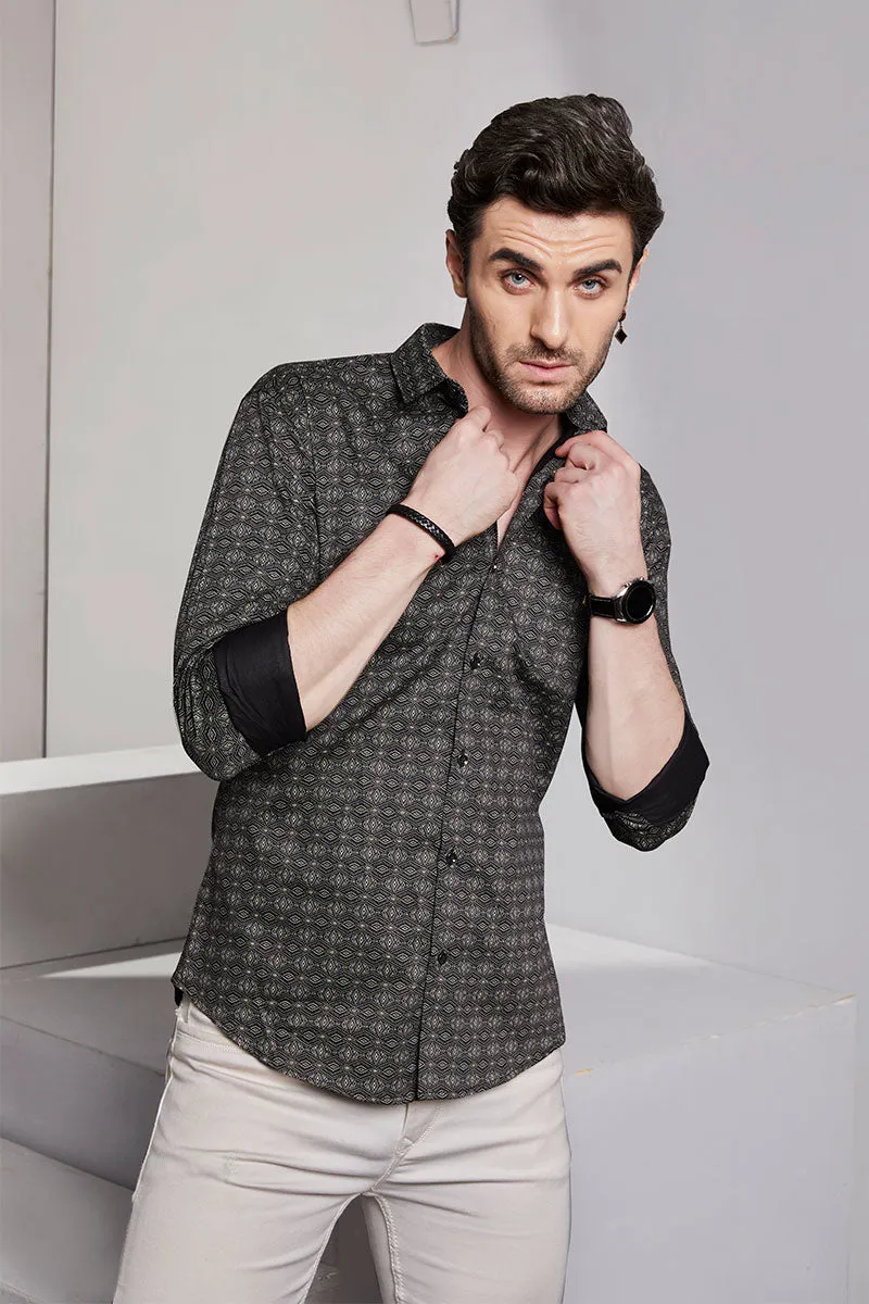 Jakob Brown Geometric Printed Shirt
