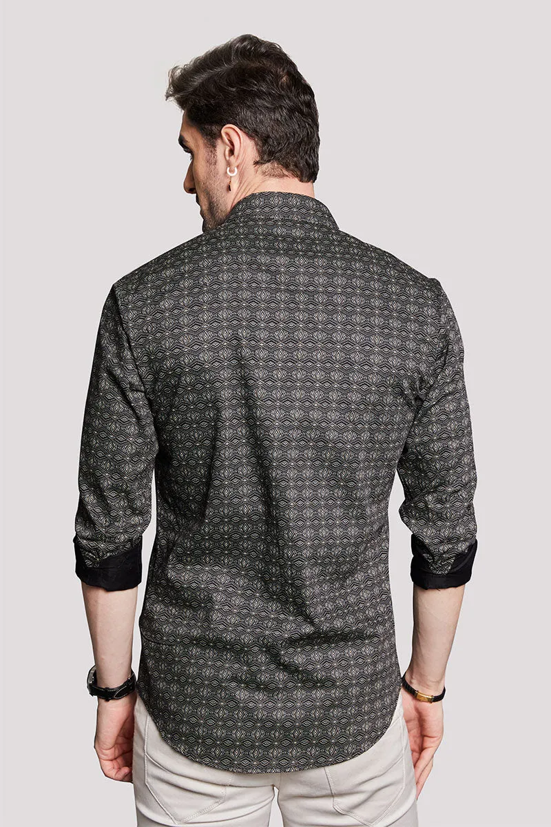 Jakob Brown Geometric Printed Shirt
