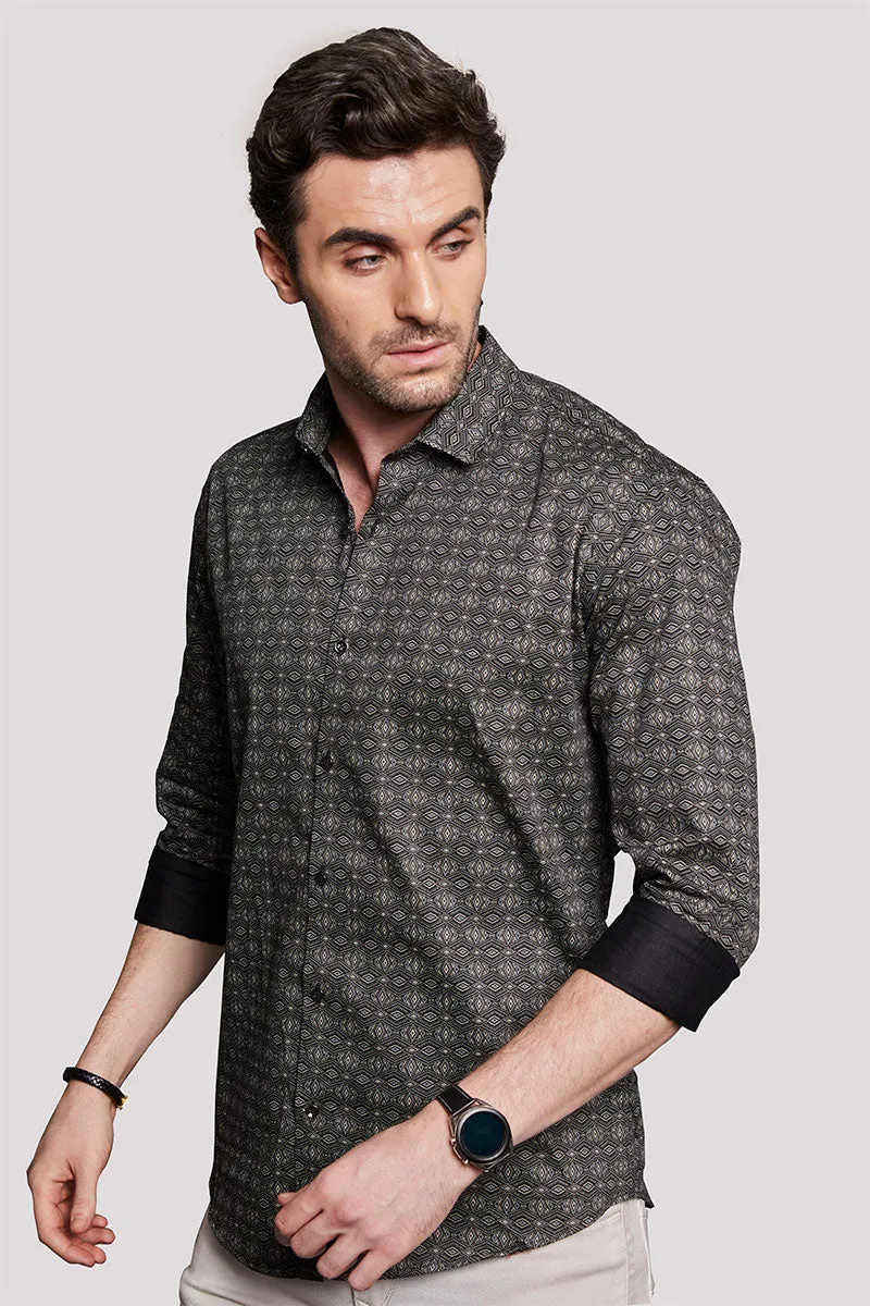 Jakob Brown Geometric Printed Shirt