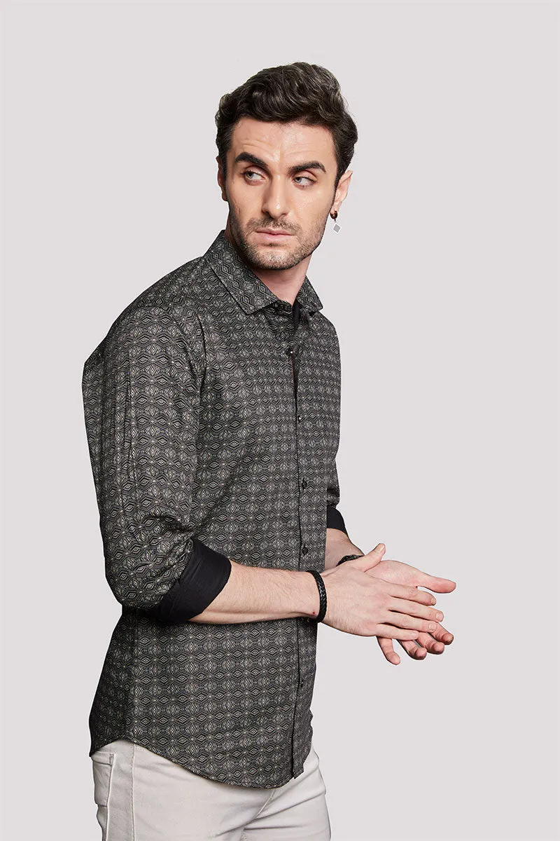 Jakob Brown Geometric Printed Shirt