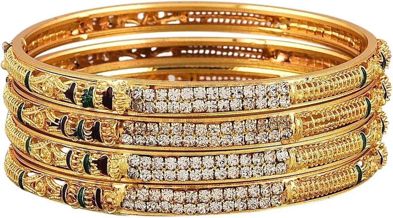 Jewar Bangles Indian Rajasthani Handmade Meena Work Gold Plated Ad Traditional Jewelry gifting wedding party