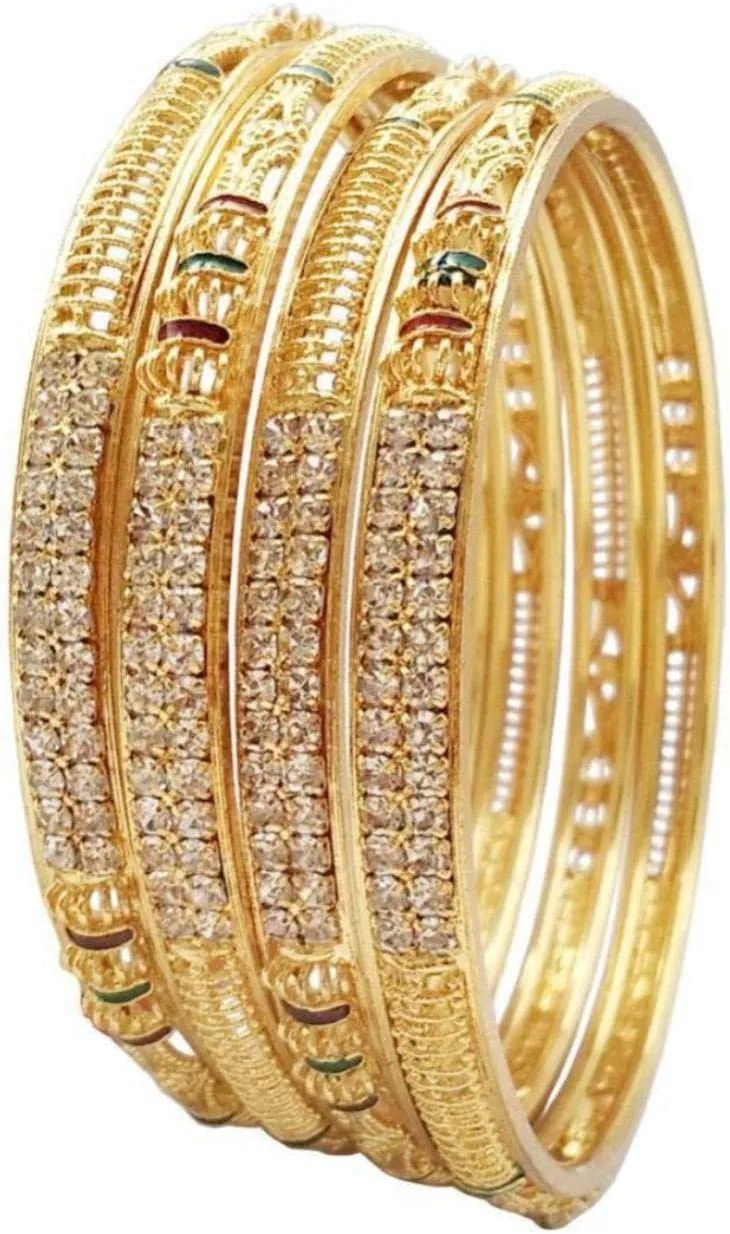 Jewar Bangles Indian Rajasthani Handmade Meena Work Gold Plated Ad Traditional Jewelry gifting wedding party