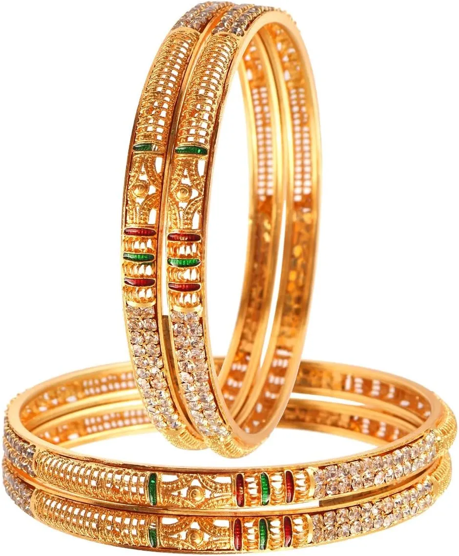 Jewar Bangles Indian Rajasthani Handmade Meena Work Gold Plated Ad Traditional Jewelry gifting wedding party
