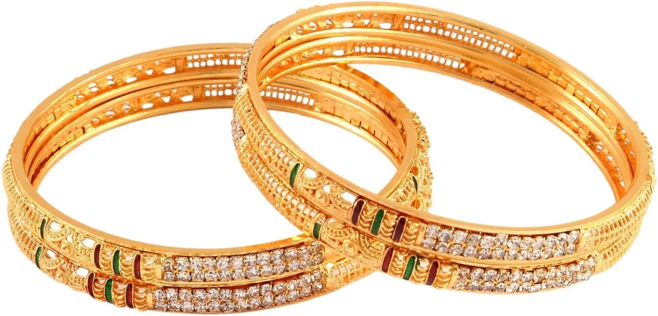 Jewar Bangles Indian Rajasthani Handmade Meena Work Gold Plated Ad Traditional Jewelry gifting wedding party