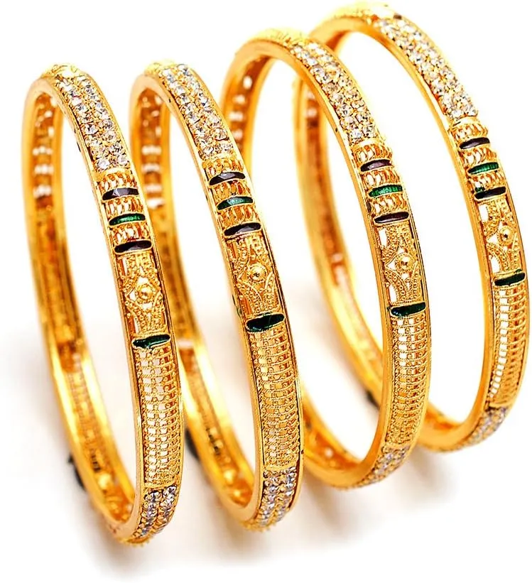 Jewar Bangles Indian Rajasthani Handmade Meena Work Gold Plated Ad Traditional Jewelry gifting wedding party