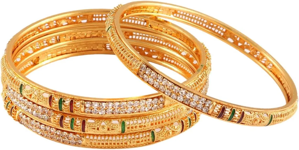 Jewar Bangles Indian Rajasthani Handmade Meena Work Gold Plated Ad Traditional Jewelry gifting wedding party