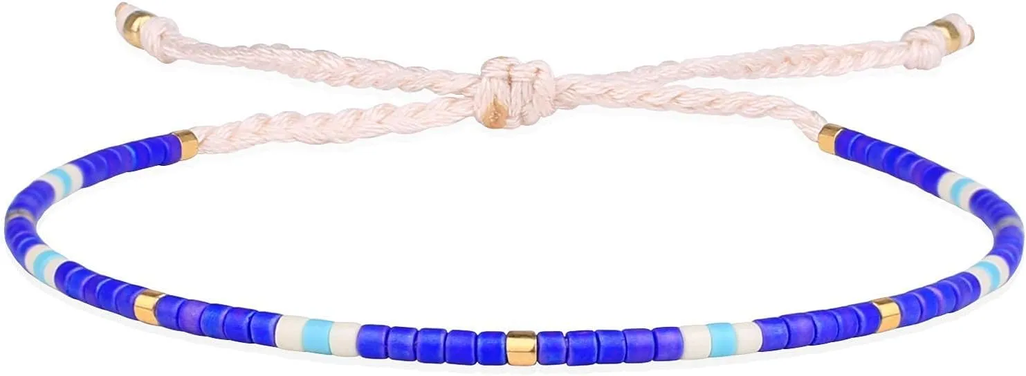 KELITCH Boho-color Crystal Shell Beaded Friendship Bracelets Handmade Strand Bracelet Bangles Jewelry For Summer