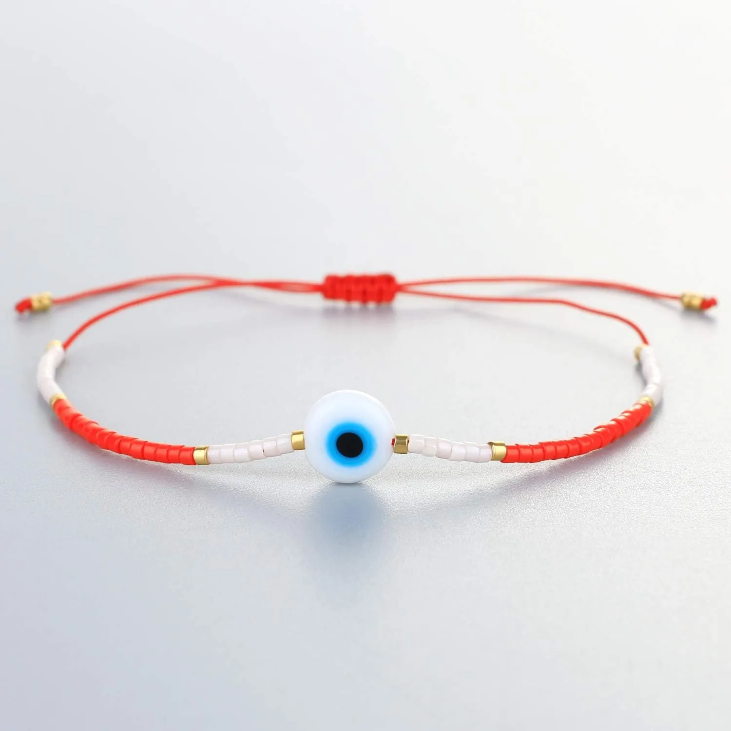 KELITCH New Evil eye Bracelets Handmade Friendship Bracelets Adjustable Bracelets for Womens