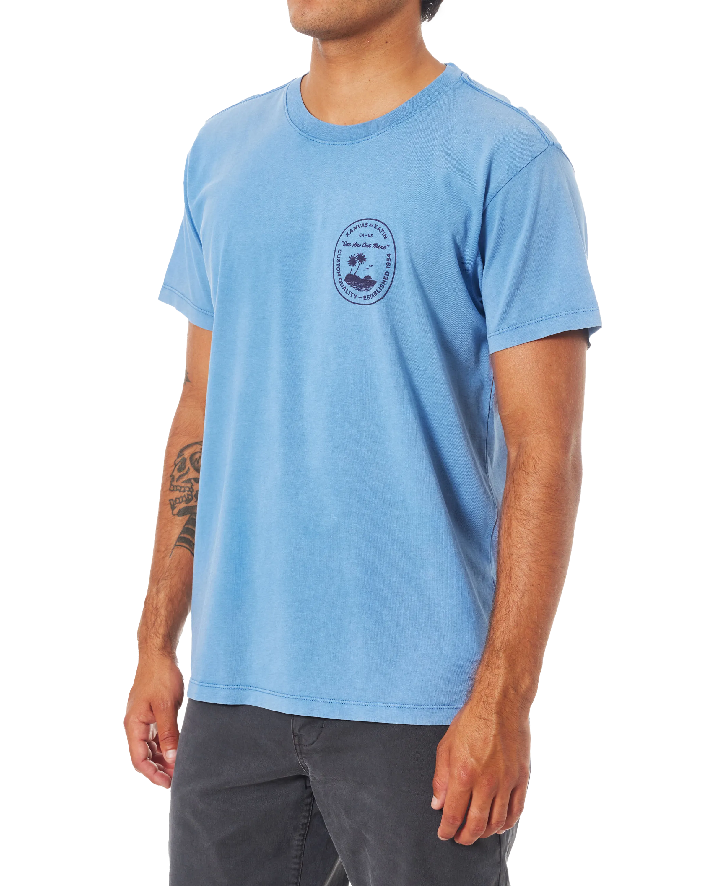 Keys T-Shirt in Bay Blue Sand Wash