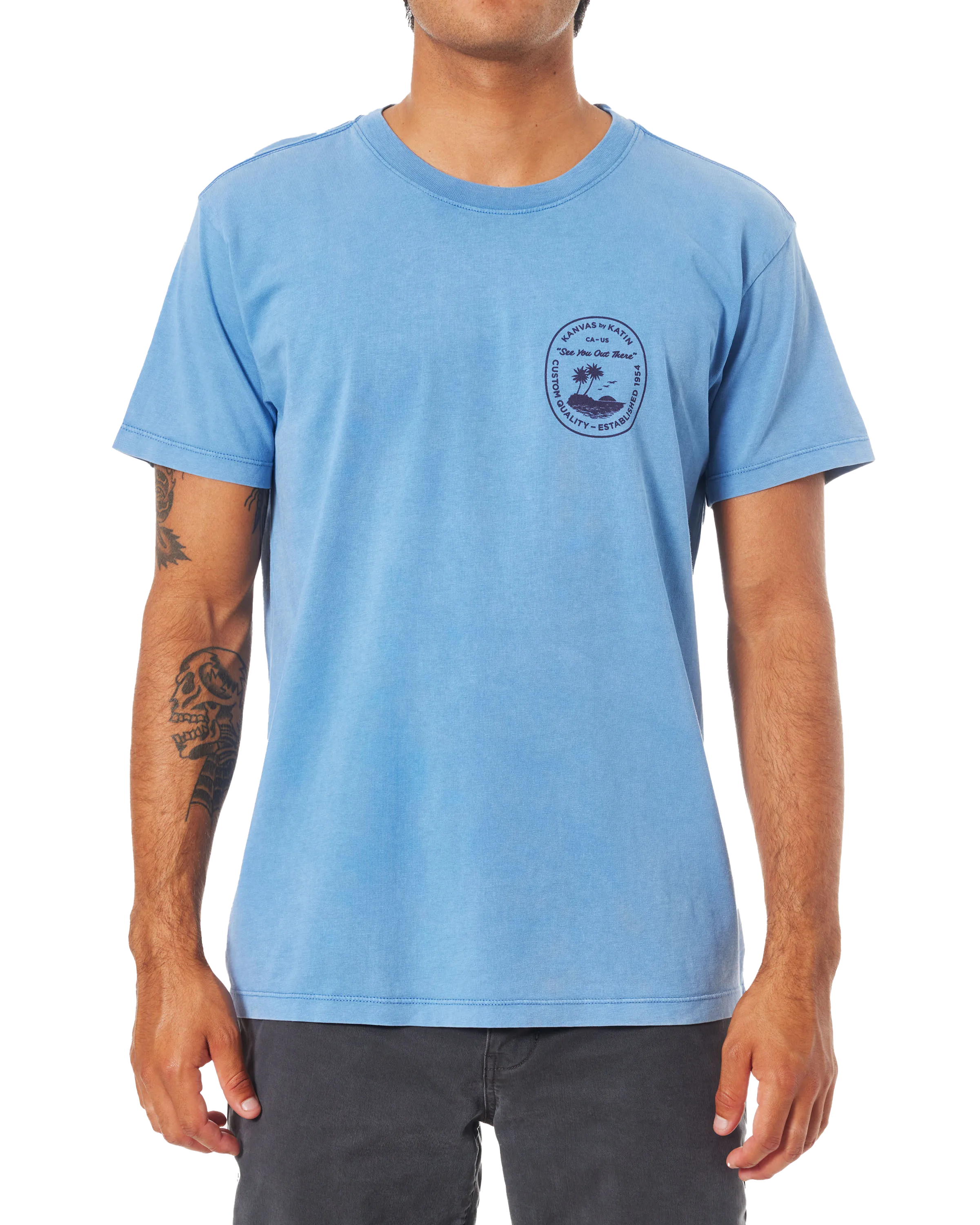 Keys T-Shirt in Bay Blue Sand Wash