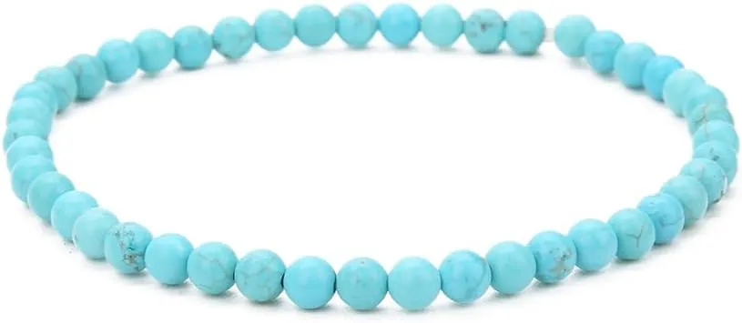 KIKILA 4mm Mini Gemstone Energy Bracelets Crushed Stone Beaded Bracelet Natural Stone Charm Beaded Small Couples Bracelets for Women