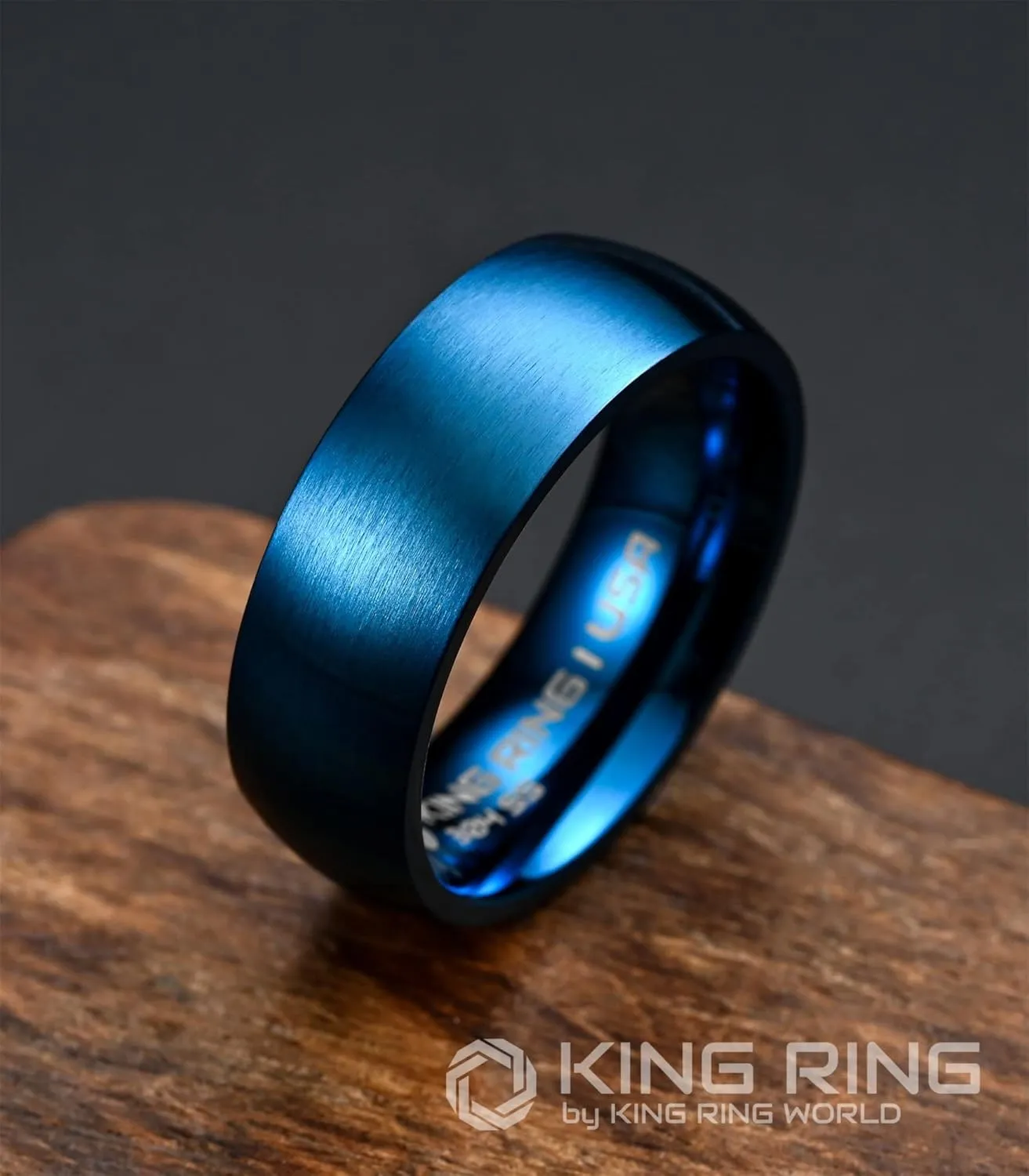 King Ring 8mm Domed Basic Ring  Super Polished Matt Finish Ring for Men & Women Mens Wedding Band  Designed in USA