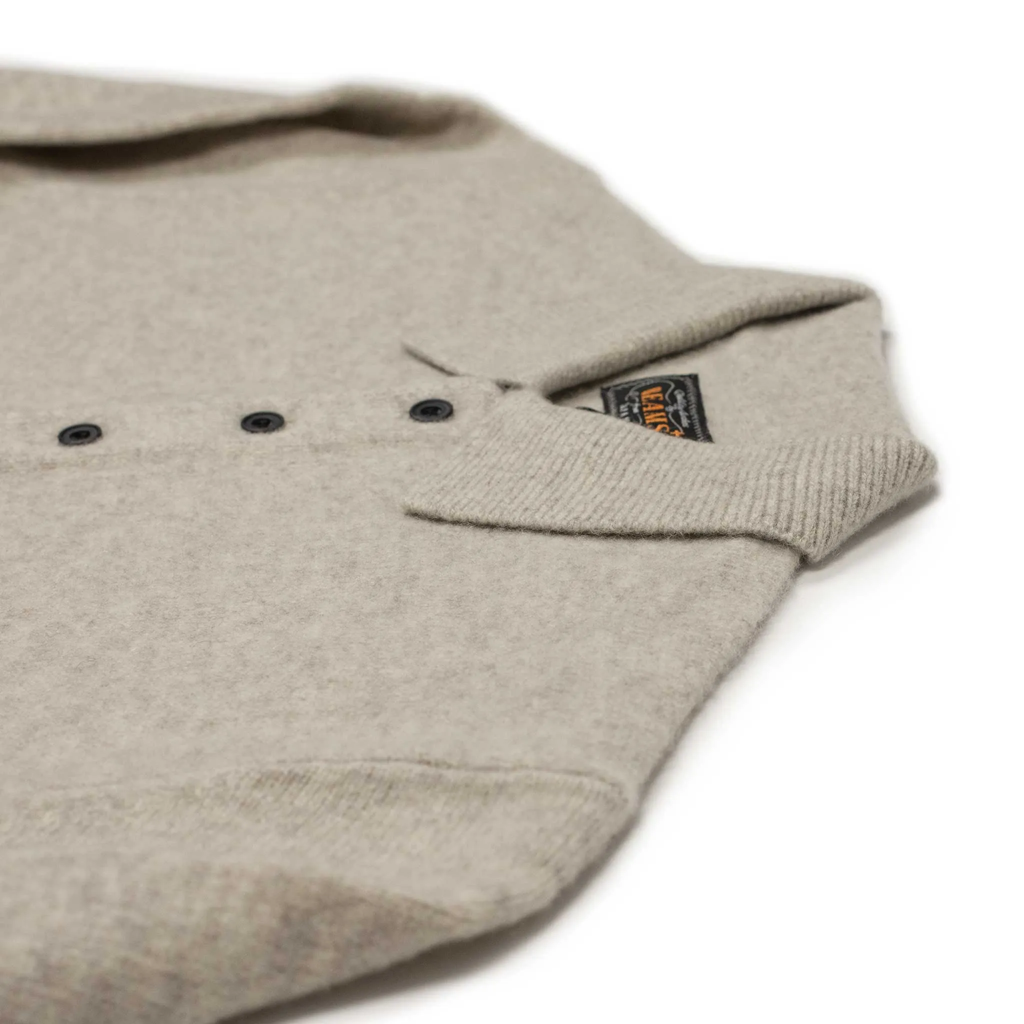 Knit polo in beige wool