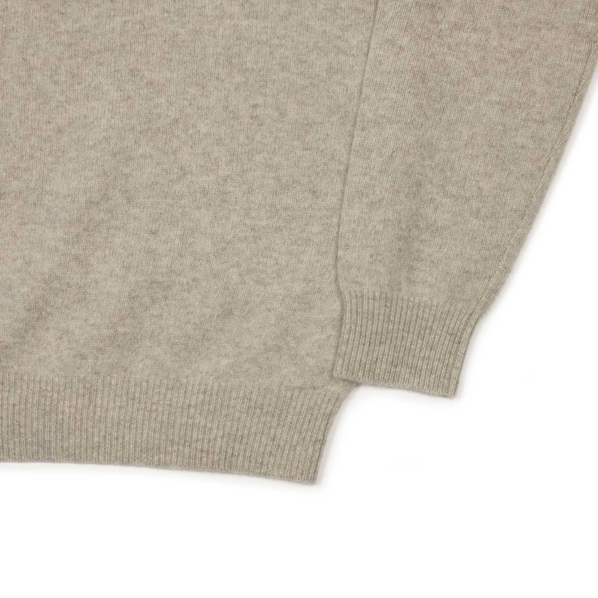 Knit polo in beige wool