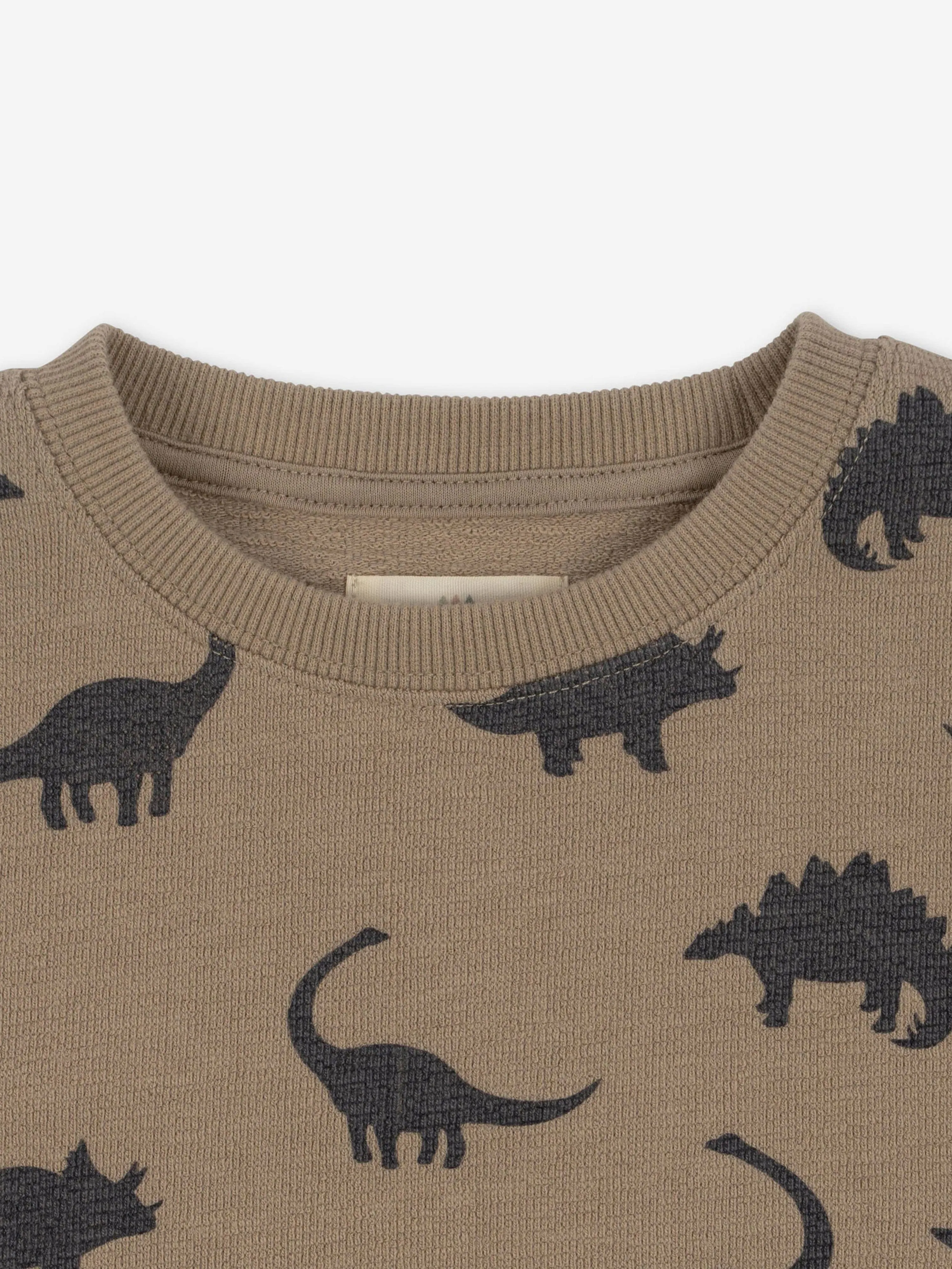 Konges Sløjd Boys Obi Dino T-Shirt in Beige
