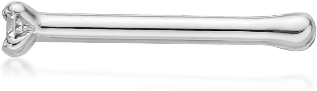 Lavari Jewelers 20 Gauge 0.01 to 0.07 Carat Lab Grown Diamond Straight Bone Nose Stud for Women - 14k Gold 1.3 to 2.7mm (D-E, VVS1-VVS2 to I2-I3, cttw) Nose Ring - Unisex Nostril Piercing Jewelry