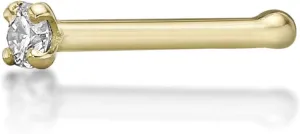 Lavari Jewelers 20 Gauge 0.01 to 0.07 Carat Lab Grown Diamond Straight Bone Nose Stud for Women - 14k Gold 1.3 to 2.7mm (D-E, VVS1-VVS2 to I2-I3, cttw) Nose Ring - Unisex Nostril Piercing Jewelry