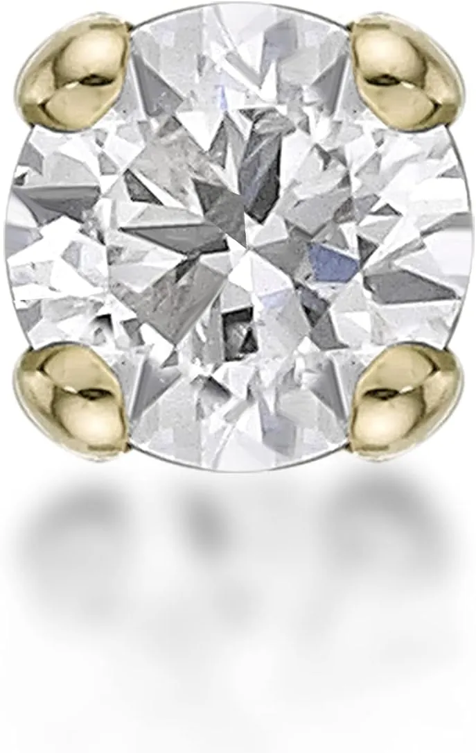 Lavari Jewelers 20 Gauge 0.01 to 0.07 Carat Lab Grown Diamond Straight Bone Nose Stud for Women - 14k Gold 1.3 to 2.7mm (D-E, VVS1-VVS2 to I2-I3, cttw) Nose Ring - Unisex Nostril Piercing Jewelry