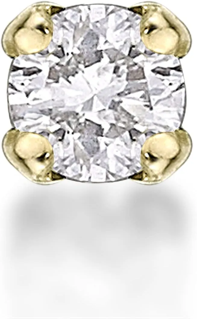Lavari Jewelers 20 Gauge 0.01 to 0.07 Carat Lab Grown Diamond Straight Bone Nose Stud for Women - 14k Gold 1.3 to 2.7mm (D-E, VVS1-VVS2 to I2-I3, cttw) Nose Ring - Unisex Nostril Piercing Jewelry