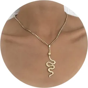 Long tiantian Snake Necklace for Women Chunky Gold Necklace Statement Snake Necklace Gothic Vintage Necklace Collarbone Necklace for Halloween Necklace