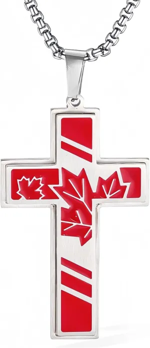 Love and Peace World Series Cold Enamel Hand-Painted and Polished Cross Pendant Necklace for Men Women Metal Stainless Steel Cross Pendant Necklace