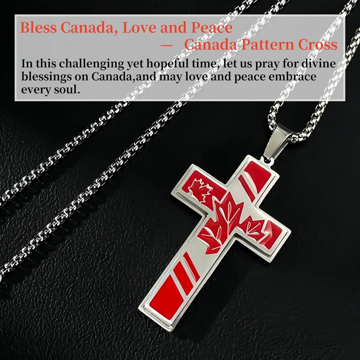 Love and Peace World Series Cold Enamel Hand-Painted and Polished Cross Pendant Necklace for Men Women Metal Stainless Steel Cross Pendant Necklace