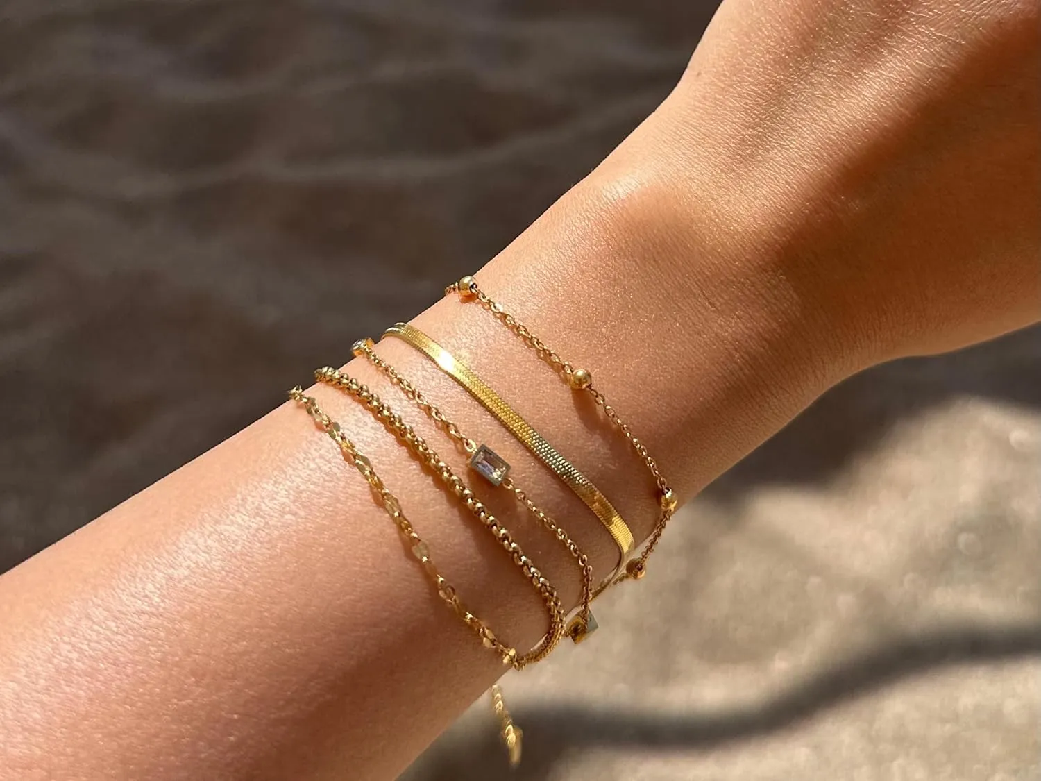 Lunova Necklace and Bracelet Set for Women, Elegant Gold or Silver Jewelry, Non-Tarnish Trendy Fashion Accessories, Stylish Gold Chain & Bracelet, Gifts for Her, Girlfriend, Sister, Daughter