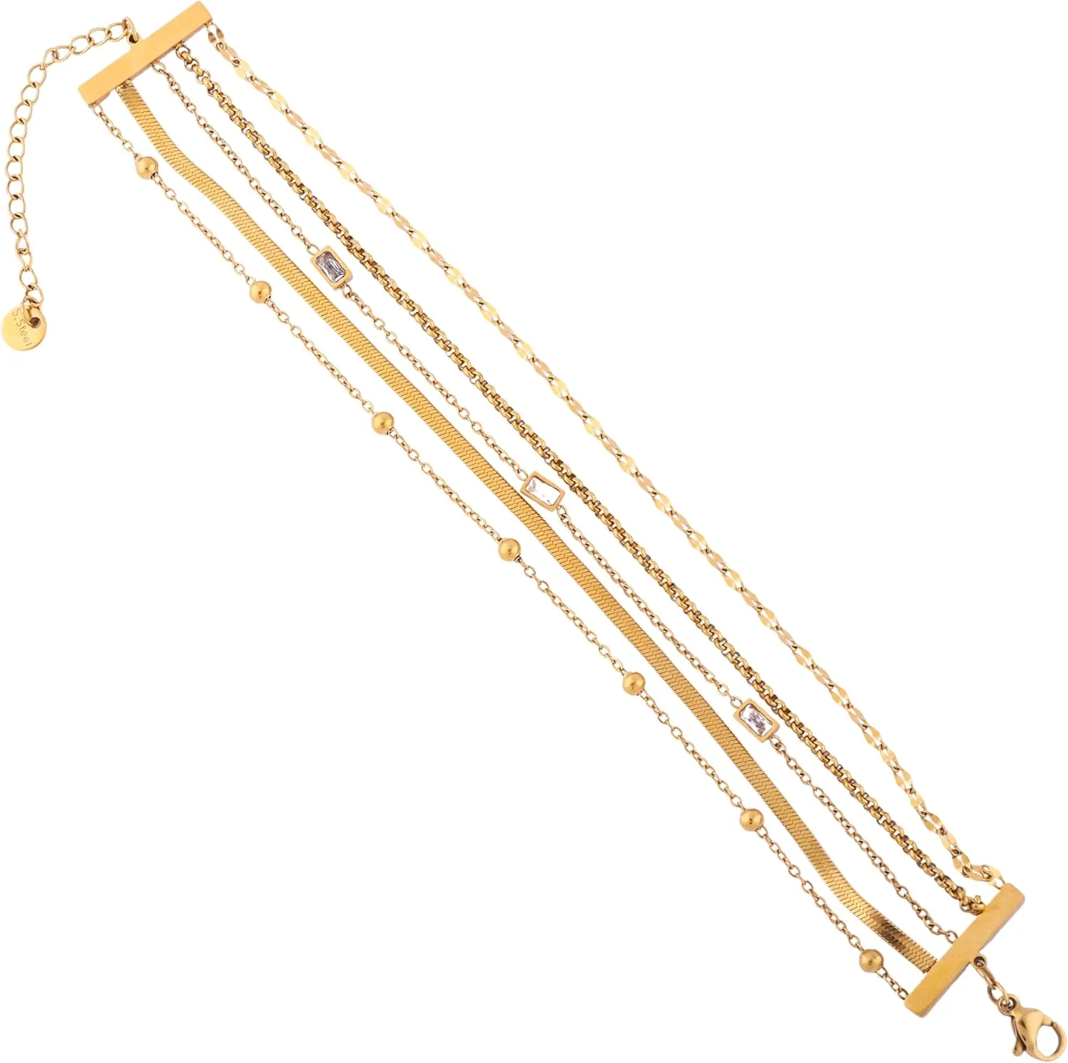 Lunova Necklace and Bracelet Set for Women, Elegant Gold or Silver Jewelry, Non-Tarnish Trendy Fashion Accessories, Stylish Gold Chain & Bracelet, Gifts for Her, Girlfriend, Sister, Daughter