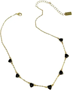 Made With Love Black Heart Chain Layering Necklace for women