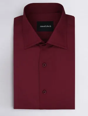 MAROON SELF TEXTURED BUSINESS WEAR SHIRT