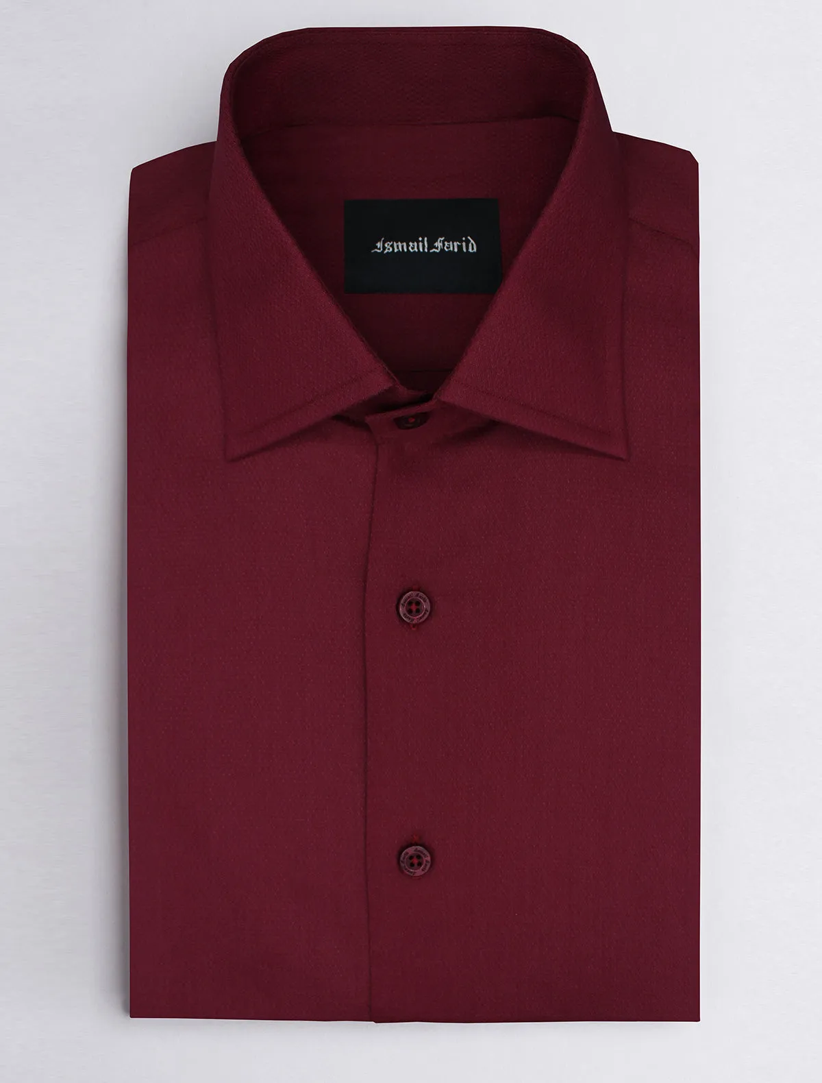 MAROON SELF TEXTURED BUSINESS WEAR SHIRT