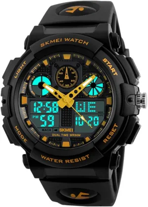 MASTOP Men's Digital Analog Sports Military Watches Waterproof Outdoor LED Backlight Display Alarm Stopwatch