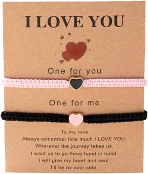 Matching Bracelets for Couples Best Friends Valentines Day for Her Him Heart Bracelet of Fate Relationships Bracelets for Couple