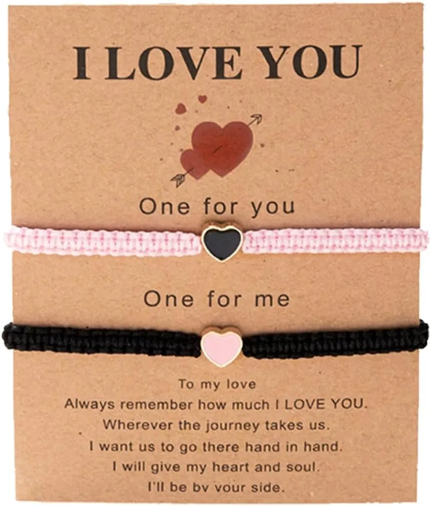 Matching Bracelets for Couples Best Friends Valentines Day for Her Him Heart Bracelet of Fate Relationships Bracelets for Couple