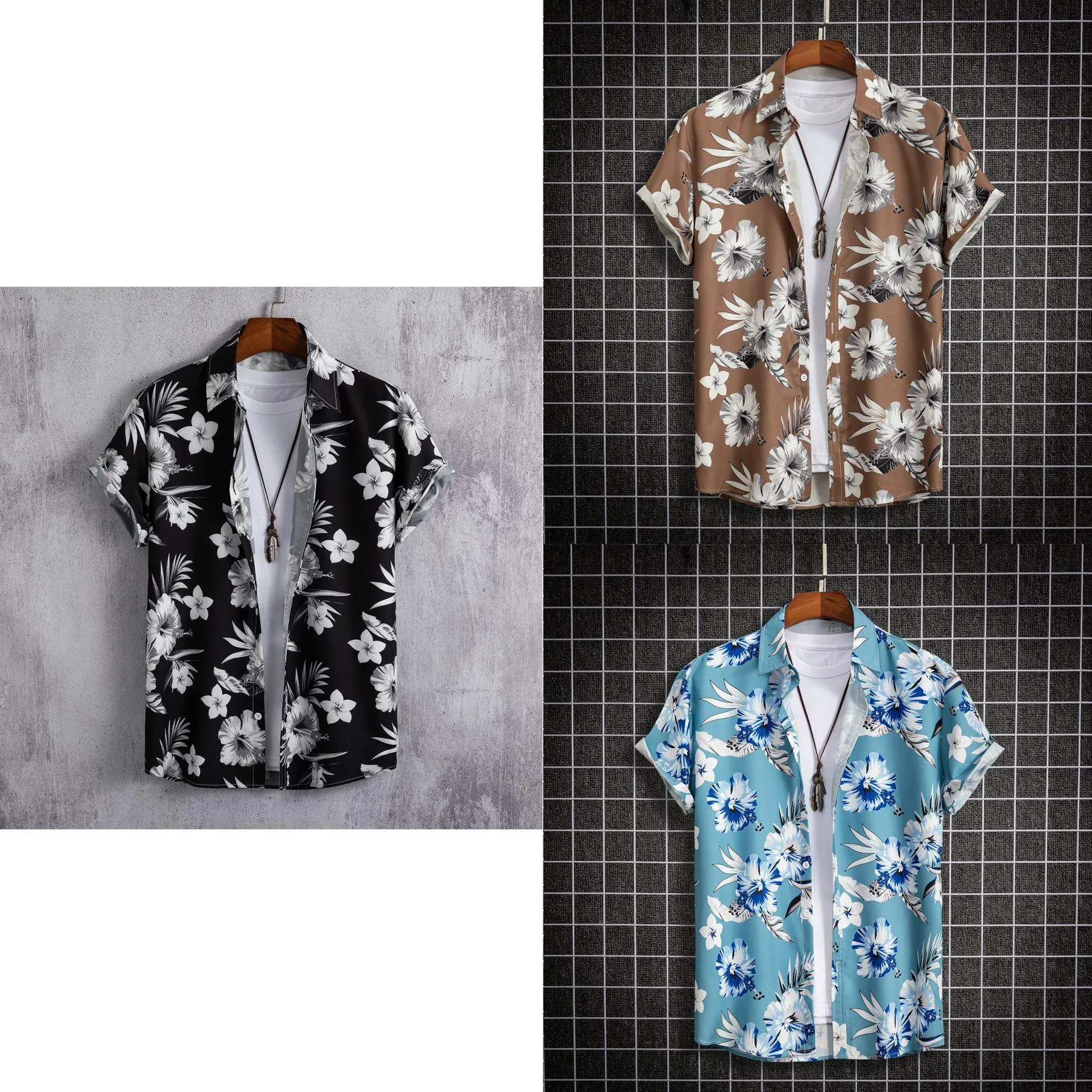Men Fashion Digital Printed Shirts Are Simple And Fashionable