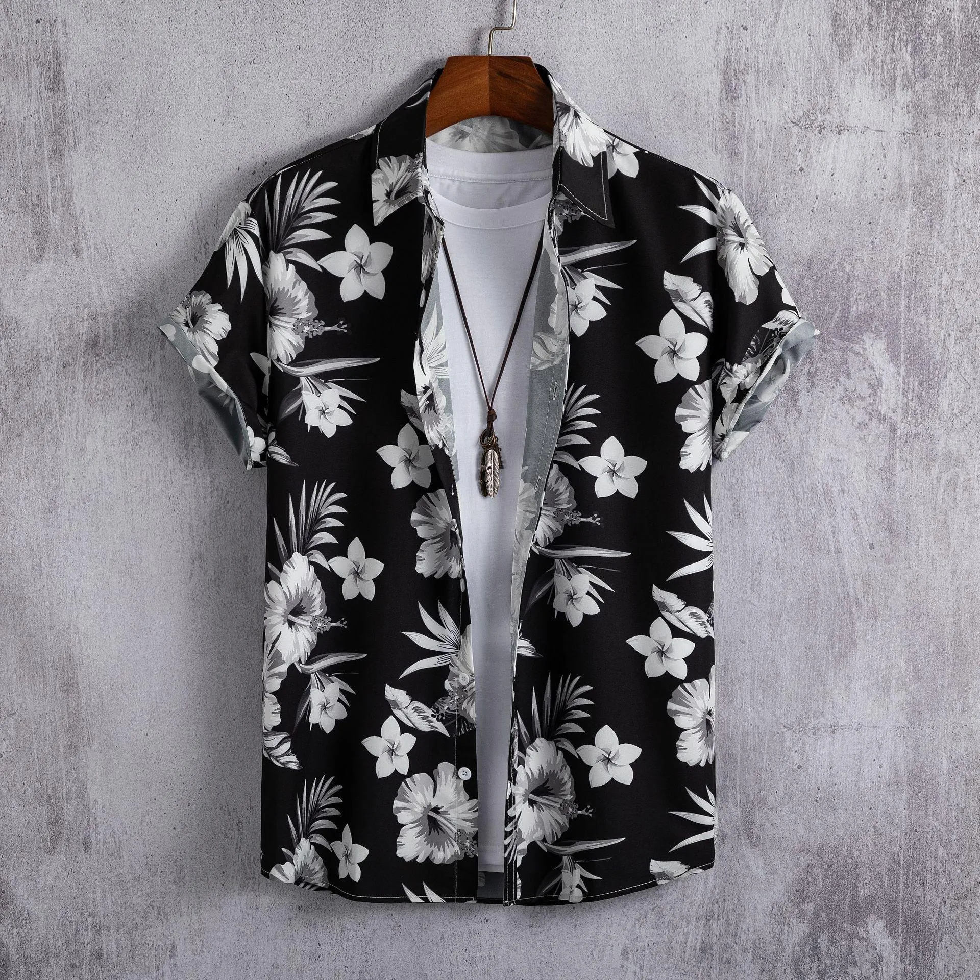 Men Fashion Digital Printed Shirts Are Simple And Fashionable