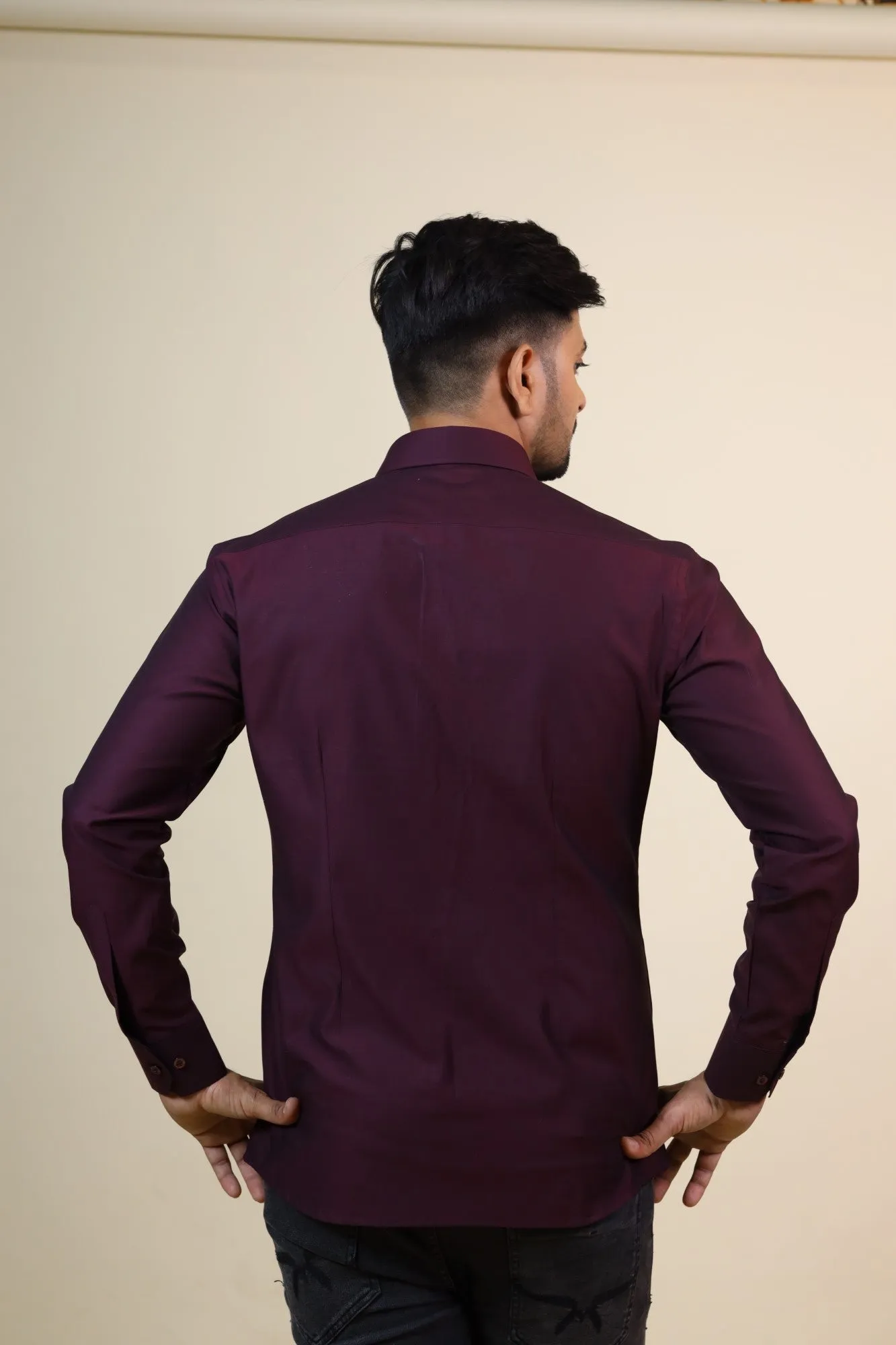 Men's Burgundy Color Mauvais Designer Burgundy Shirt Full Sleeves Casual Shirt - Hilo Design