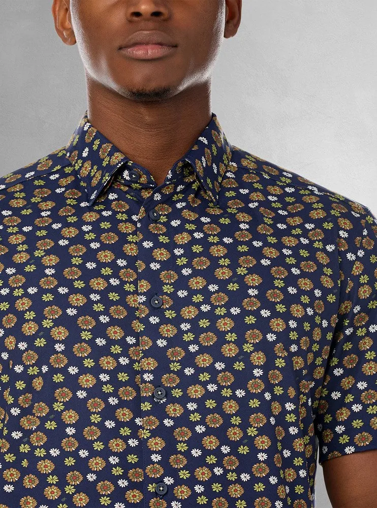 Men's casual short sleeve stretch shirt