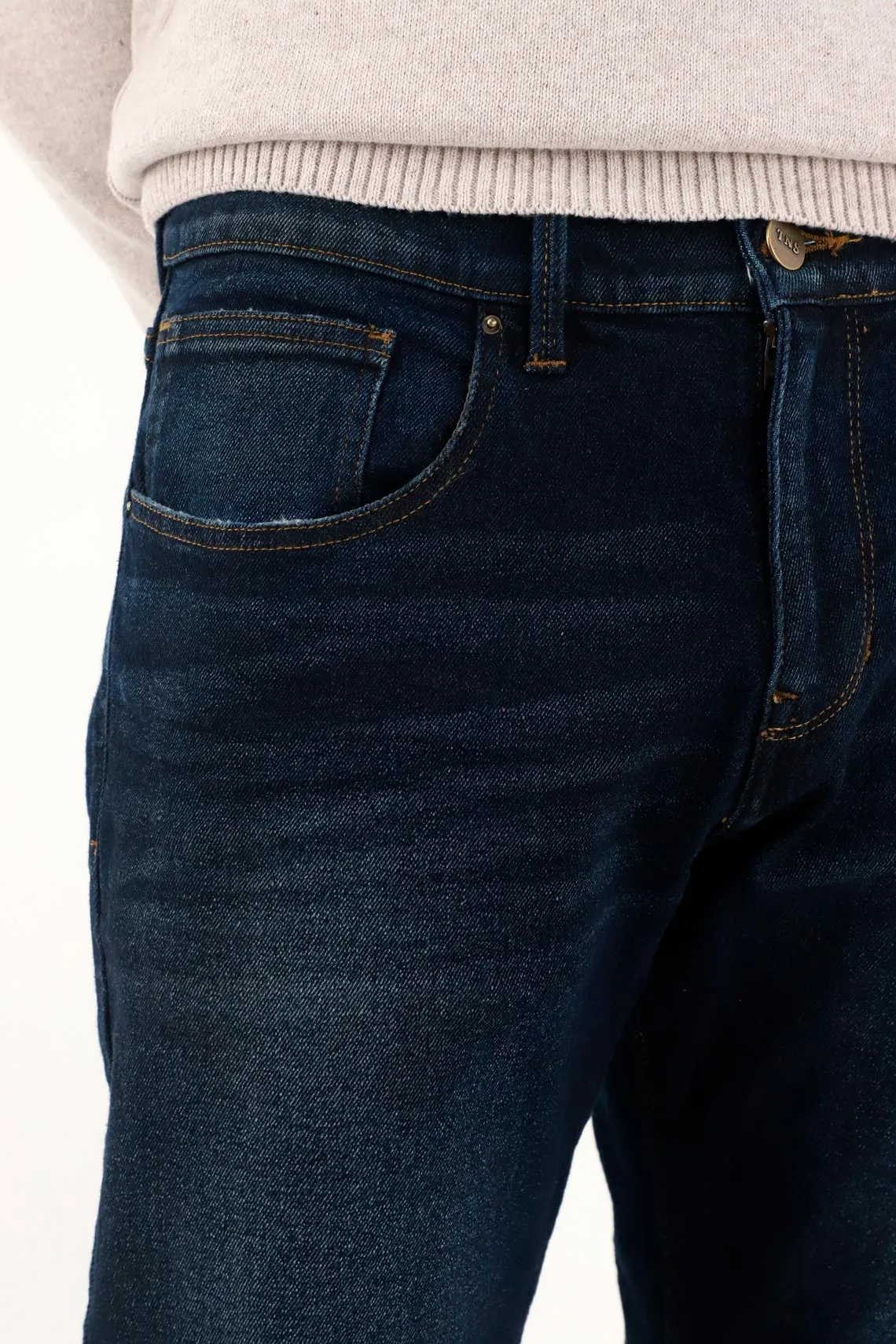 Men's Dark Blue Straight Jeans
