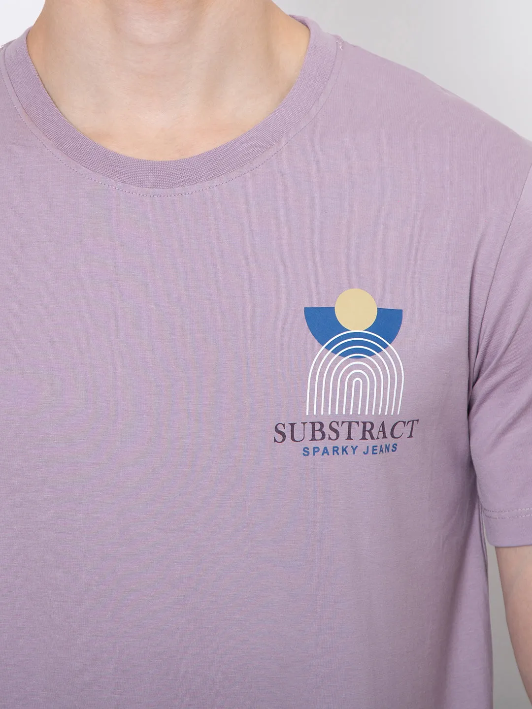 Mens Front And Back Print Round Neck Tshirt
