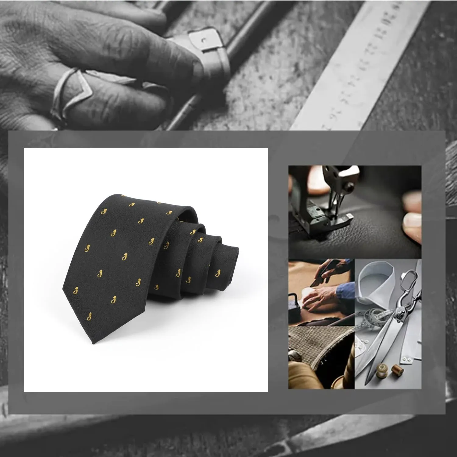 Mens Tie Set Gift Box Necktie with Collection Pocket Squares Tie Clips Cufflinks For Men