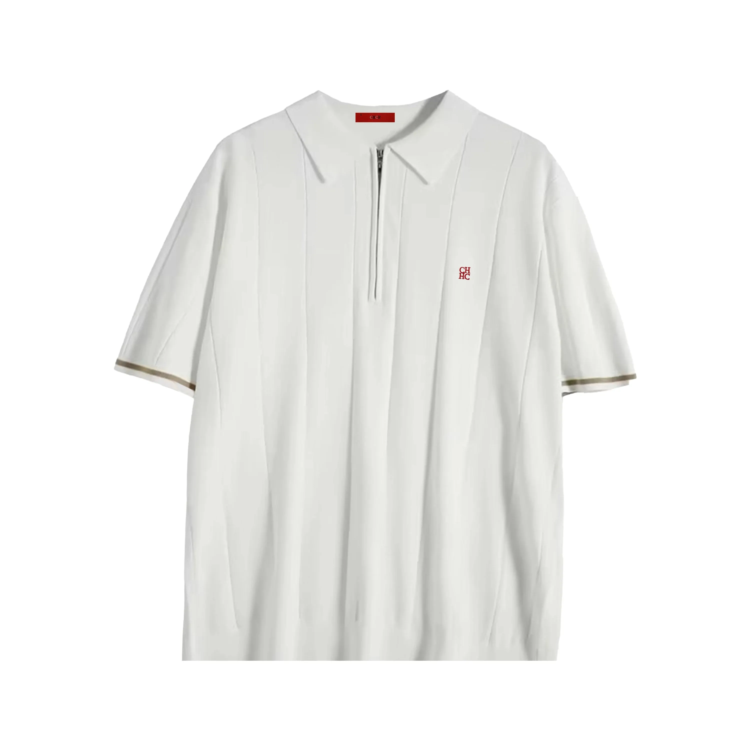 Men's Zip-Up Short Sleeve Polo Shirt