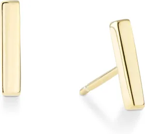 Miabella 925 Sterling Silver or 18K Gold Plated Minimalist Flat Bar Dainty Stud Earrings for Women/Made in Italy