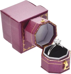 Mini ring box for proposals, engagements, weddings - fits easily in your pocket or handbag - Rose Red