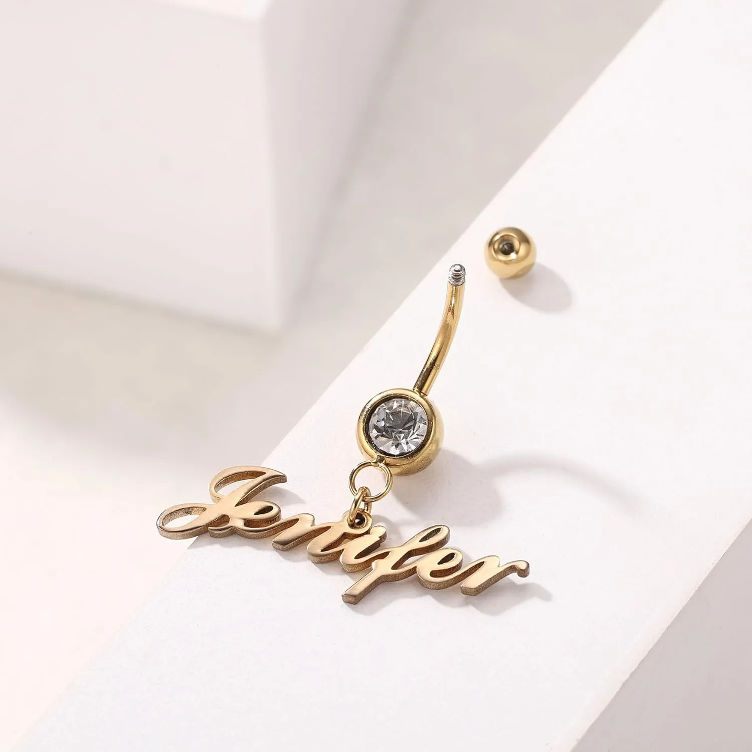 MMXX Custom Belly Ring for Women Personalized Name Initial Belly Button Ring with Heart Birthstone Nameplate Piercing Jewelry Elegant Gift for Birthday Gifts for Girlfriend, Wife