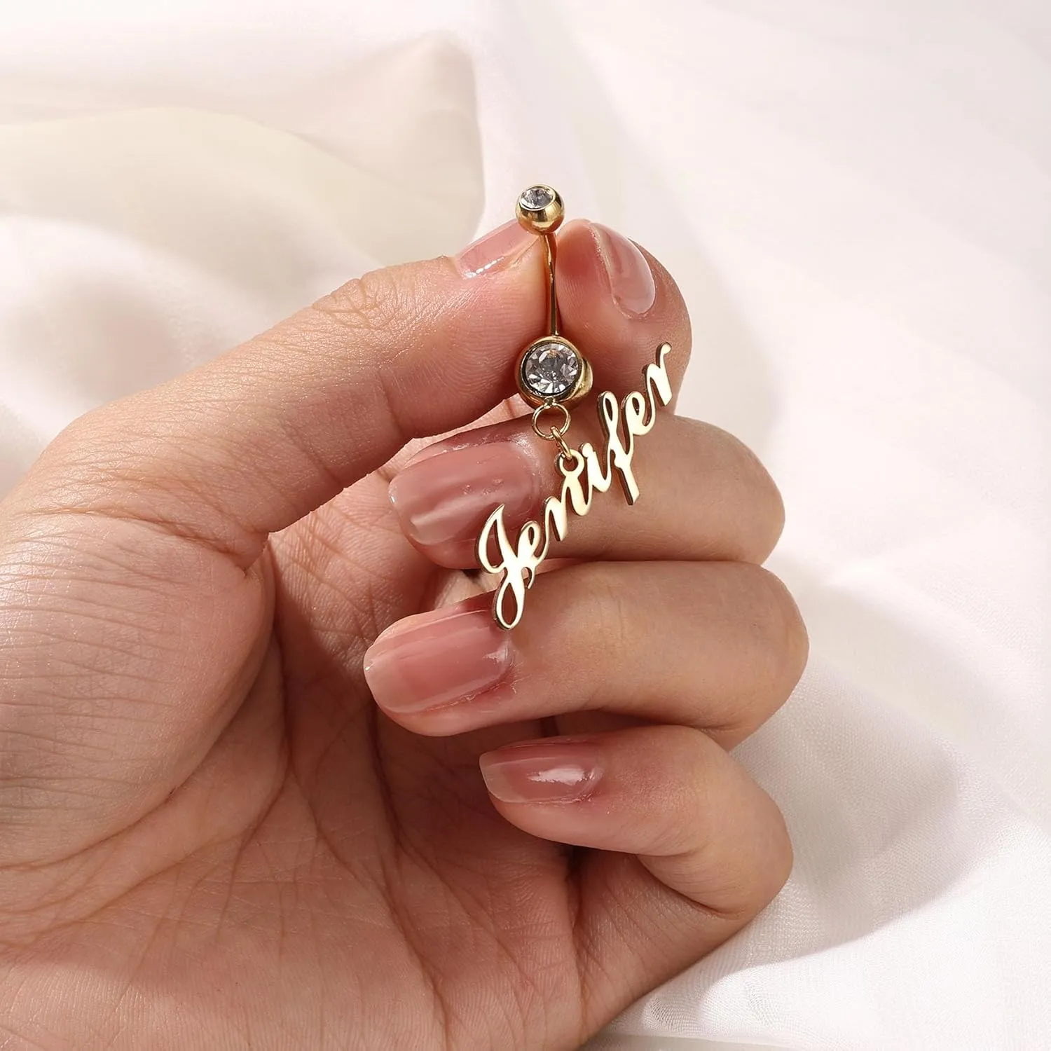 MMXX Custom Belly Ring for Women Personalized Name Initial Belly Button Ring with Heart Birthstone Nameplate Piercing Jewelry Elegant Gift for Birthday Gifts for Girlfriend, Wife