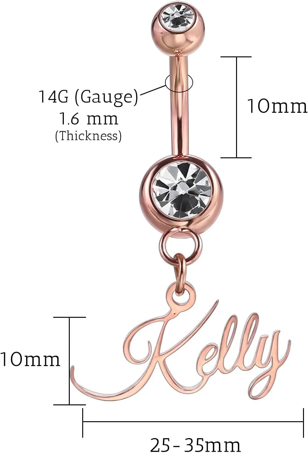MMXX Custom Belly Ring for Women Personalized Name Initial Belly Button Ring with Heart Birthstone Nameplate Piercing Jewelry Elegant Gift for Birthday Gifts for Girlfriend, Wife