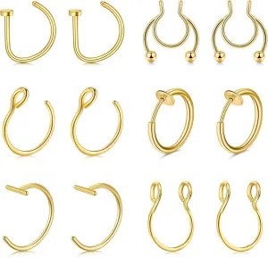 MODRSA Fake Piercings - Face, Nose, Lip, Eyebrow & Septum Rings & Studs - Stick On Face Gems & Hair Jewels